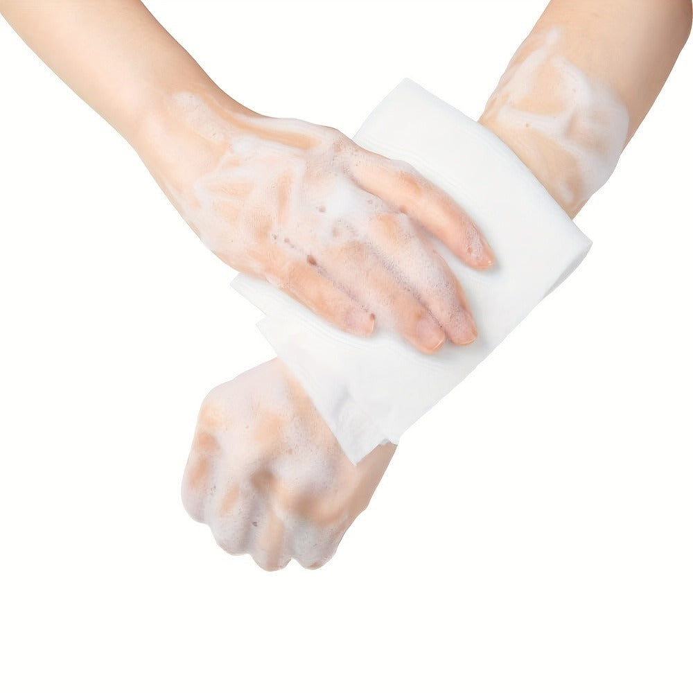 No-Rinse Disposable Bath Wipes 100pcs Large 11.81in - Foaming Body Cleansing Cloths Soap for Bath Time, Home Spa and Personal