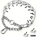 Dog Training Collar Adjustable Prong Design in Silver-Tone Steel with Rubber Tips and S or M Link Sizes — image 1