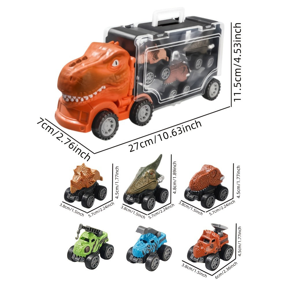 T-Rex Dinosaur Carrier Truck Playset with Mini Cars, Figures and Standard or Upgraded Package Options — image 3
