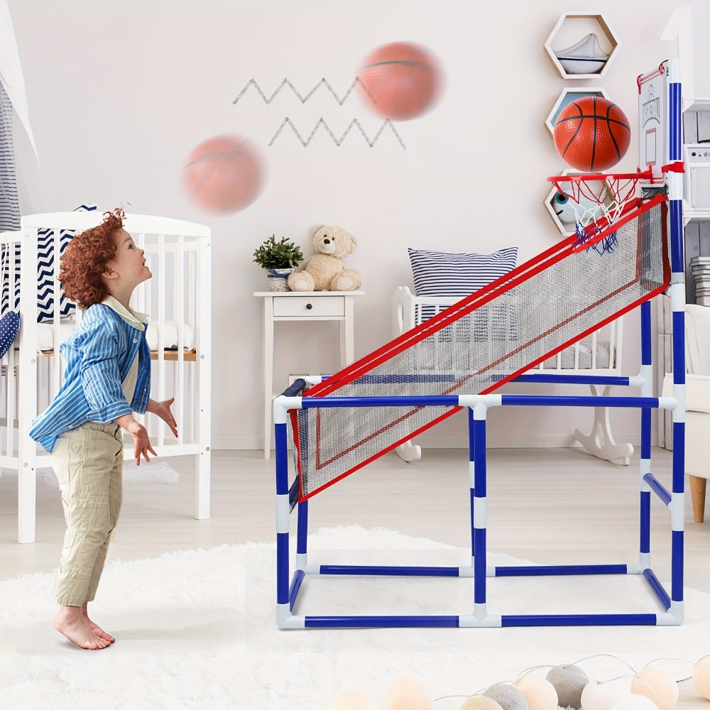 Kids Arcade Basketball Game Set with Hoop & 4 Soft Balls – Indoor Outdoor Sport Play for Ages 3+, Thick PVC Frame — image 9