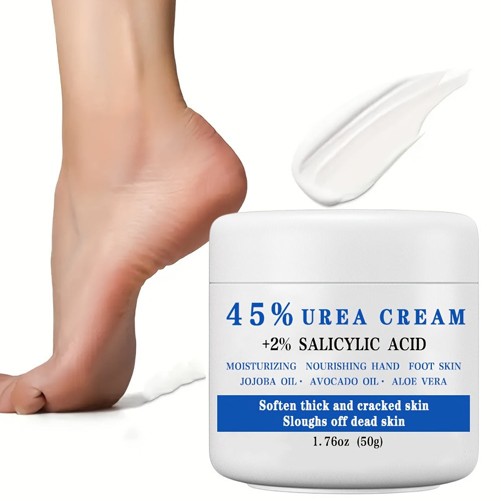 50g Jar of 45% Urea and 2% Salicylic Acid Foot Cream with Avocado and Shea Butter Labeling — image 1