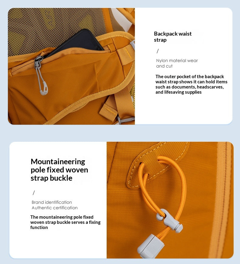 Outdoor Zippered Foldable High-Capacity Hiking Backpack