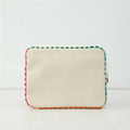 Large Capacity Lace Makeup Bag Women Elegant Floral Cosmetic Organizer Portable Travel Toiletry Bag Vanity Case Beige Birthda
