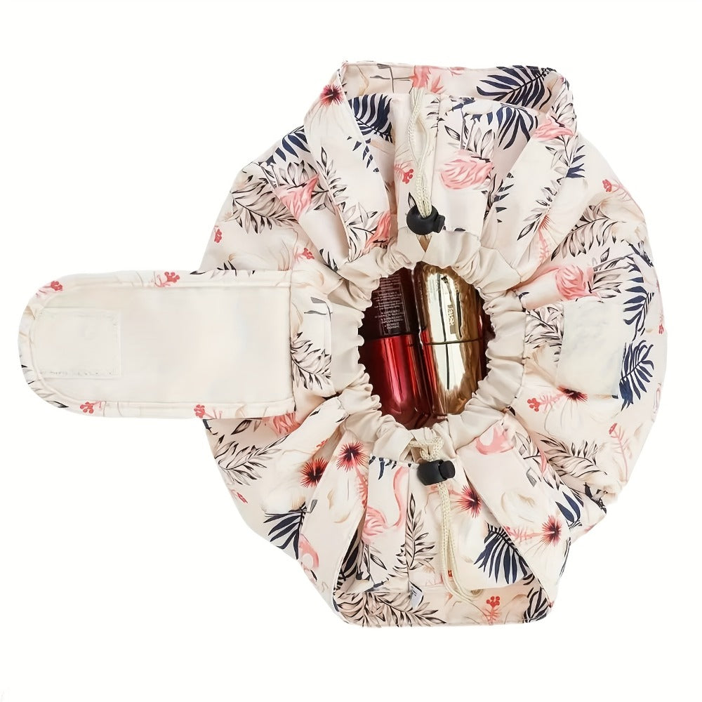 Makeup Bag Drawstring Flat-Lay Oxford Organizer in 12 Print and Color Options for Travel, Vanity and Everyday Beauty Storage 