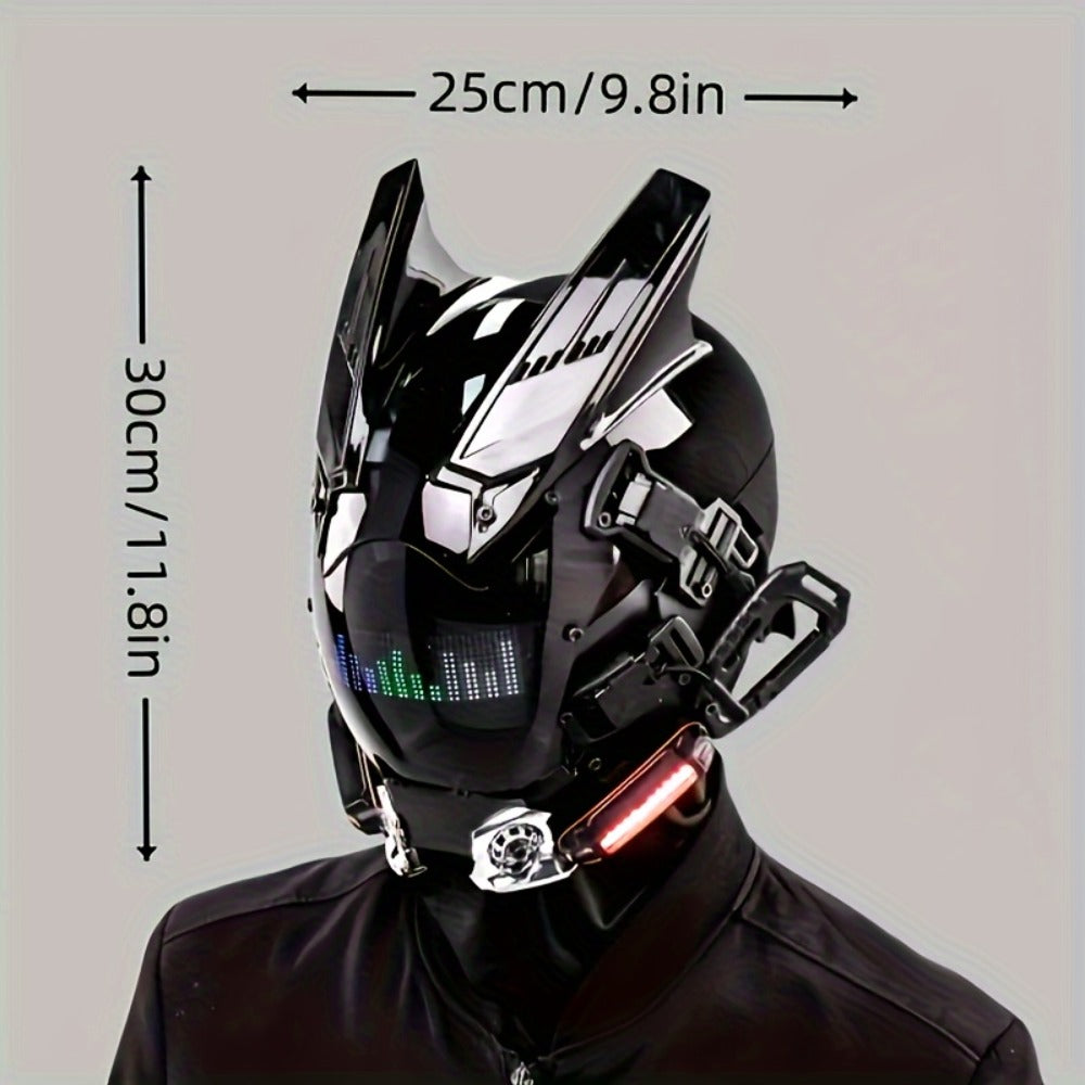 LED Wireless Cyberpunk Mask Light Up, Remote Control Sci-Fi Face Mask for Halloween, Bar Club Rave Party — image 5