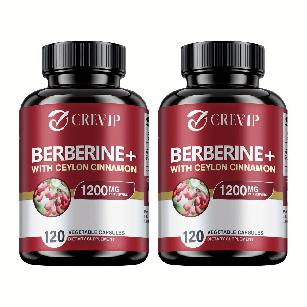 Dietary Supplement Berberine HCl and Ceylon Cinnamon Capsules, 120 Count with Multi-Bottle Options — image 5
