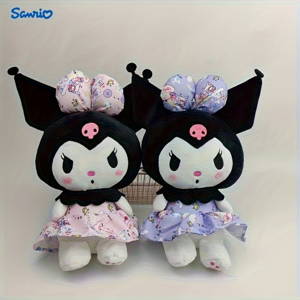 Stuffed Animal Gothic Character Doll with Skull Embroidery, Floral Bow, Princess Dress and Two Colors — image 6