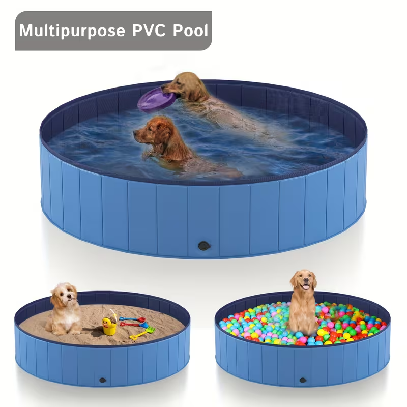 Large Dog Pool Foldable, 1mm Thick Durable Collapsible Plastic Pet Bathing Tub & Outdoor Swimming Pool for Large Dogs — image