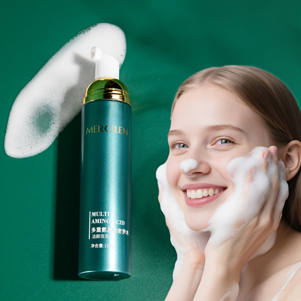 Amino Acid Bubble Facial Cleanser with Rose Water 100g, Deep Cleansing Gentle Mousse Face Wash — image 1