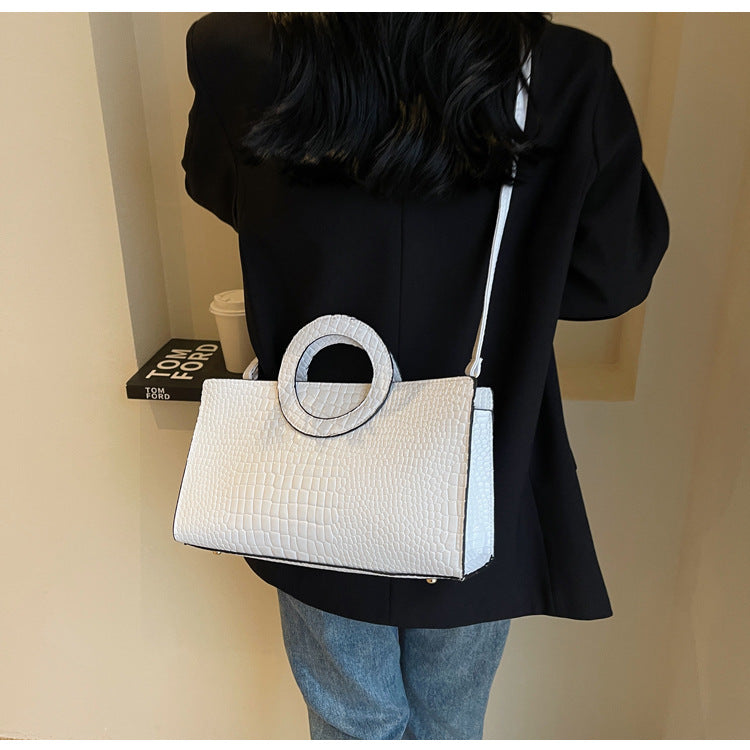 Fall Winter Fashion Retro Handbag Stone Texture Niche Bag Simple Women