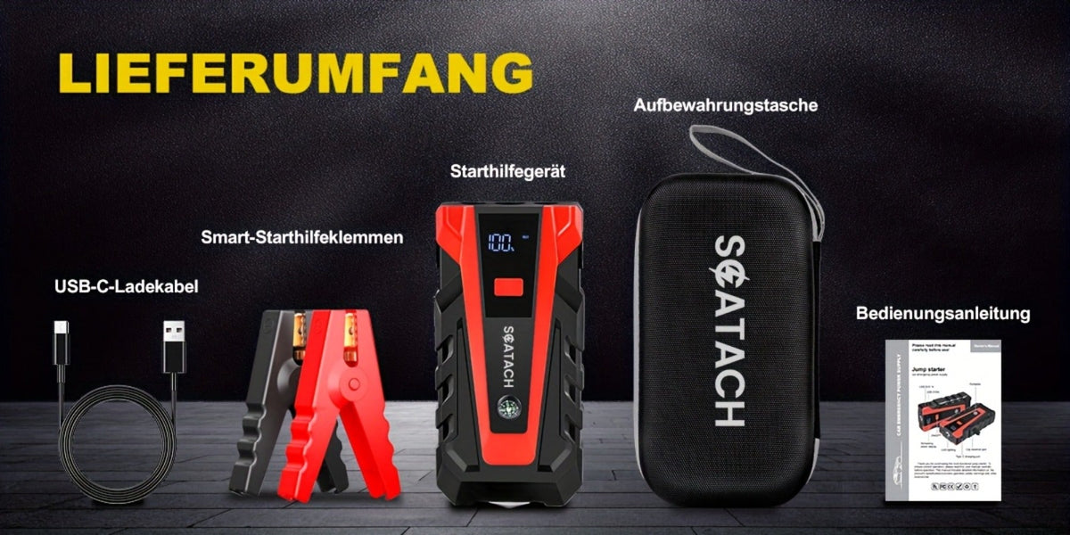 12V Jump Starter with Scatach-011 Base Model or Q27B Start-and-Inflation Package, Digital Display and Clamps — image 19