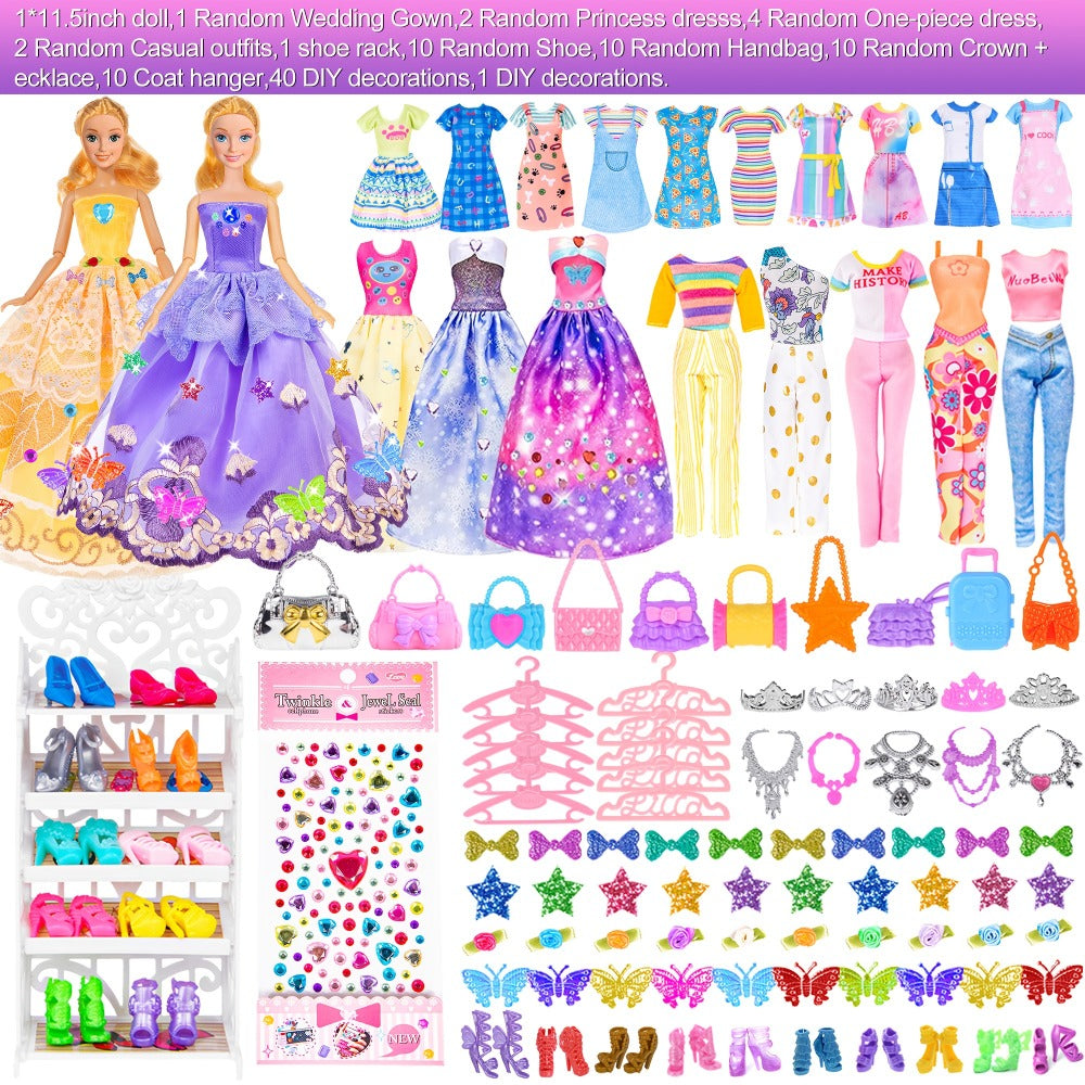 Doll Clothes & Closet Playset 91pcs for 11.5 Inch Fashion Dolls, Wardrobe with Princess Gowns, Dresses — image 4