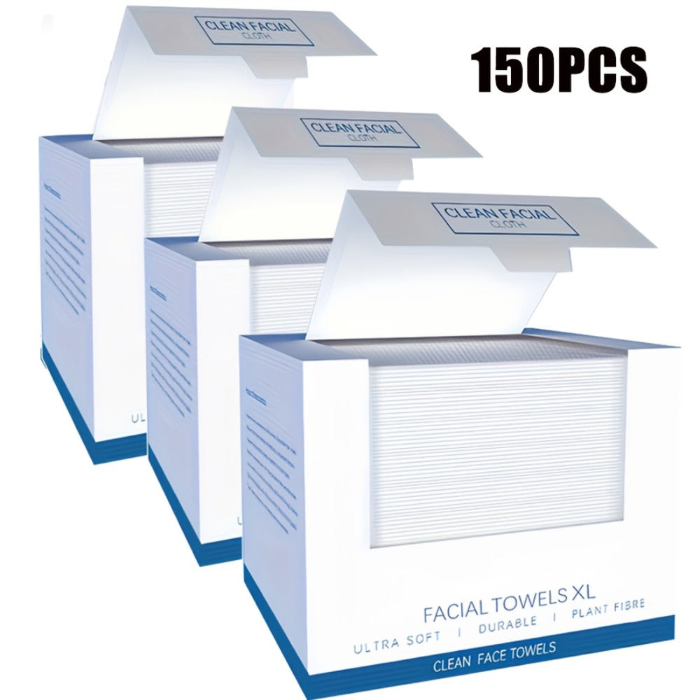 Disposable Facial Towels Ultra-Soft Thick Cleansing Wipes – Unscented Makeup Remover Face Cloths for All Skin Types 10.24x11.