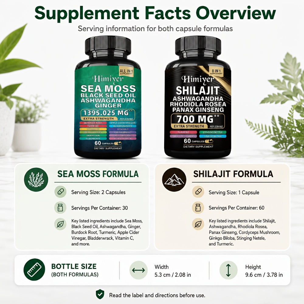Sea Moss and Shilajit Capsule Supplements in 60-Count Bottles with One- to Six-Bottle Options — image 9