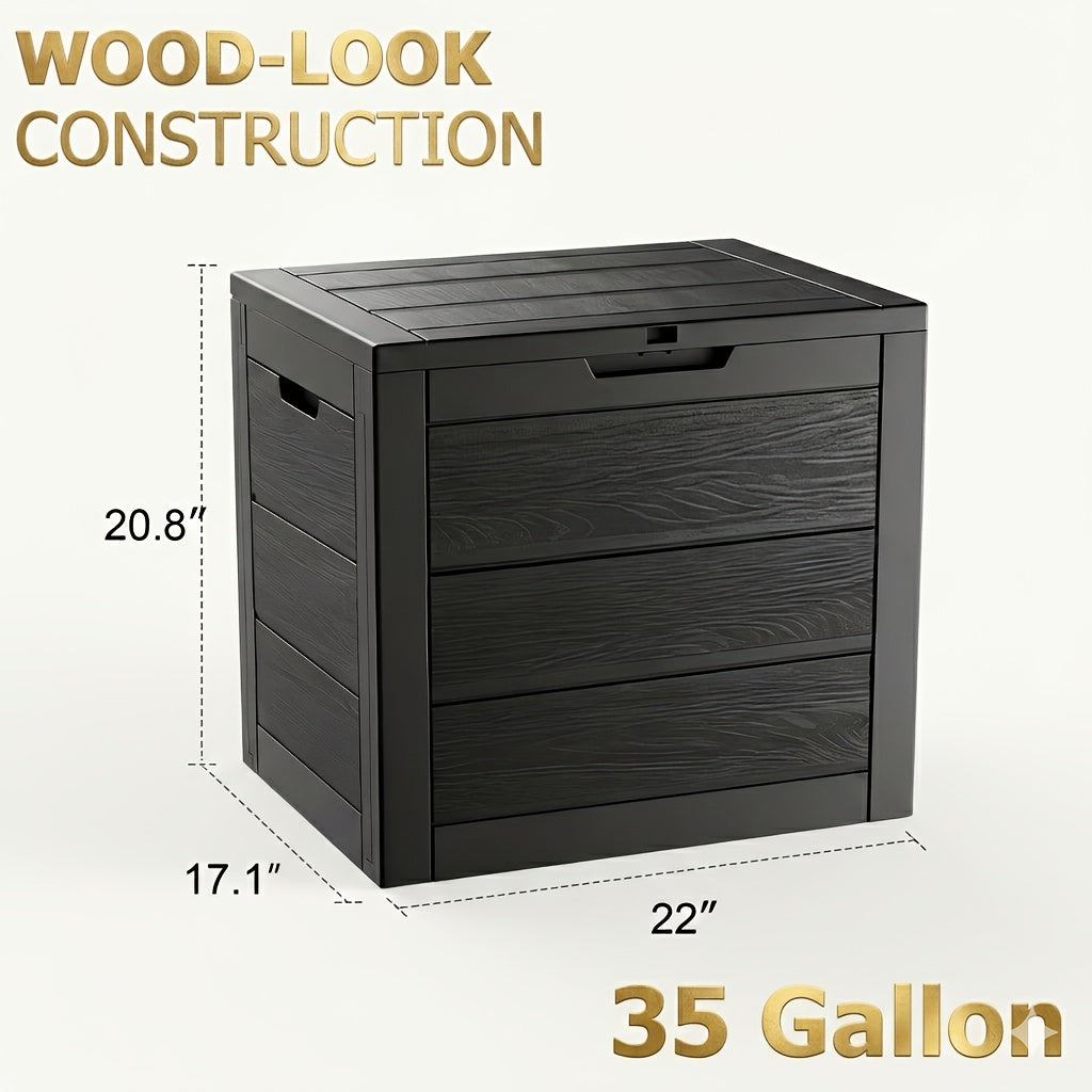 Deck Box Flip Top Resin Secure Lid | Patio Pool Backyard Cushion Garden — image 2