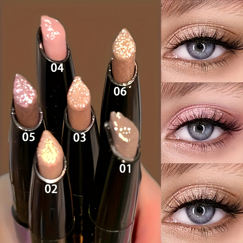 Shimmer Eyeshadow Stick Set 6 Pcs for Women – Pearl Sparkling Waterproof Long-Lasting Eye Makeup Pens with Squalane — image 1