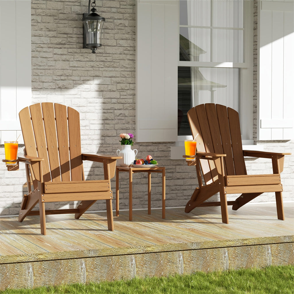 Folding Adirondack Chair with Cup Holder – HDPE All-Weather Outdoor Patio Chair — image 5