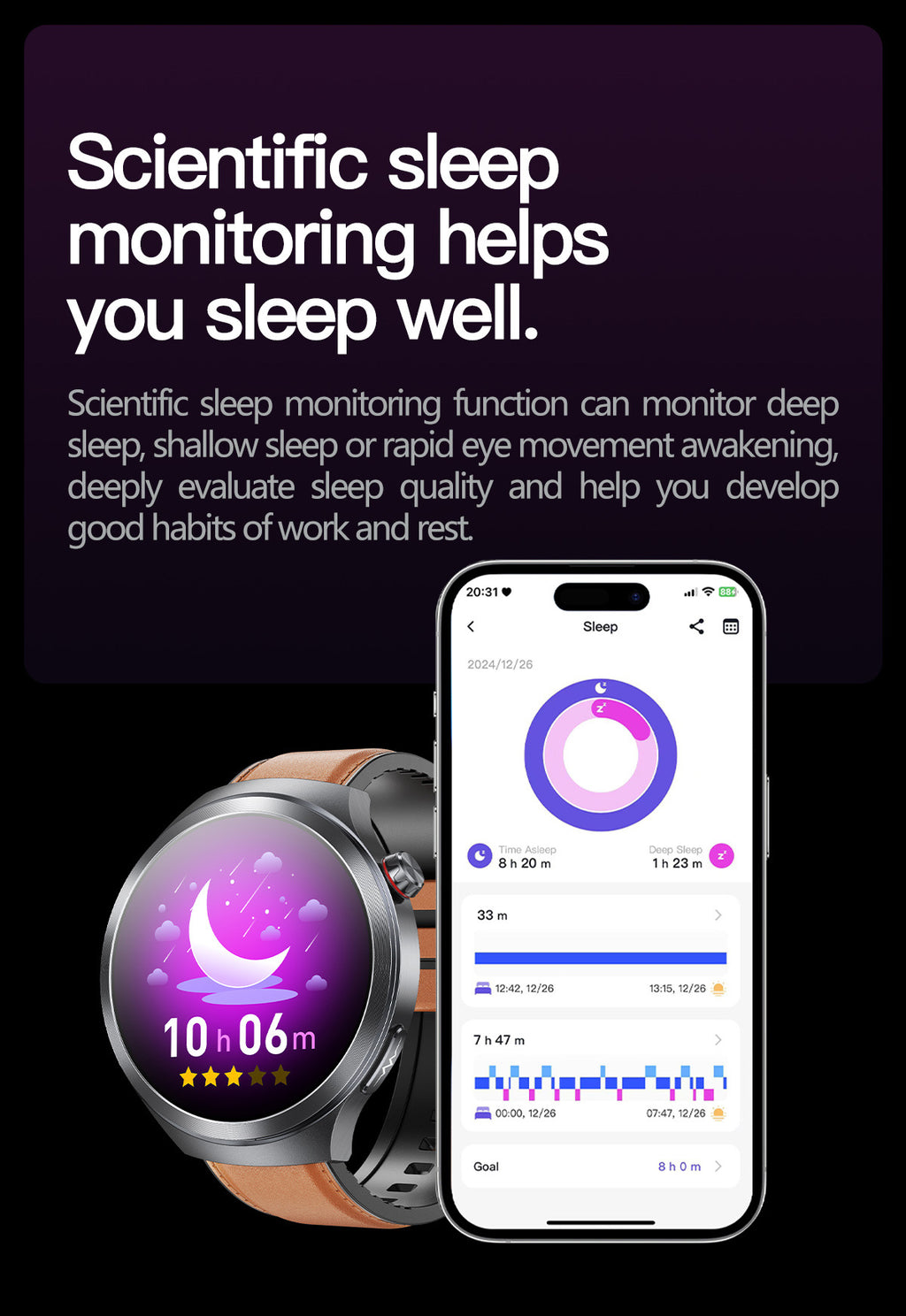 Smart Watch AMOLED Screen ECG Heart Rate Pressure Blood Oxygen Health