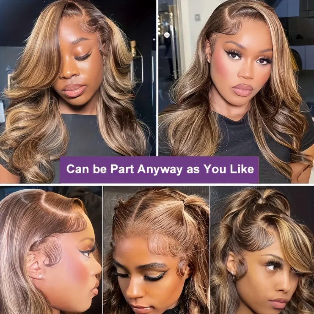 Lace Front Wig Human Hair Body Wave Bob with 13x4 HD Lace, 4/27 Ombre and 10-16in Length Choices — image 8