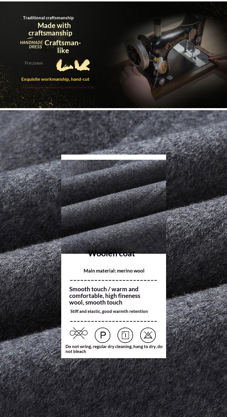 Autumn And Winter Men's Wool Double-faced Overcoat