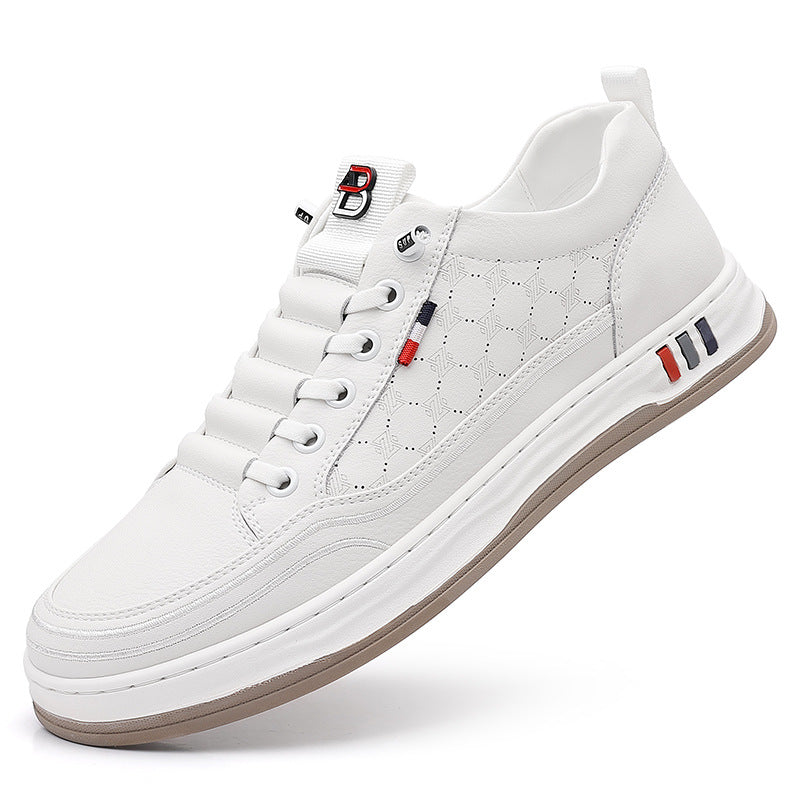 Men's Waterproof Leather Casual Shoes - Lightweight All-Weather Trainers
