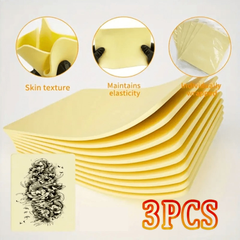Tattoo Practice Skin Silicone Double-Sided – Flexible Fake Skin 1mm, Realistic Curvature for Tattoo Artists, Beginners — imag
