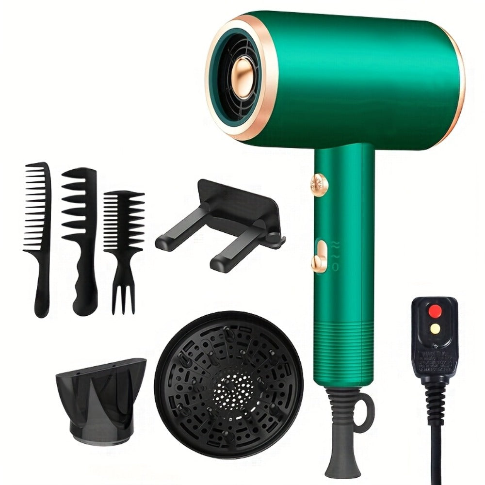 Ionic Hair Dryer 1600W with Diffuser Concentrator Nozzle 2 Speed 3 Heat Settings Cool Shot, for Home, Travel and Salon Hair S