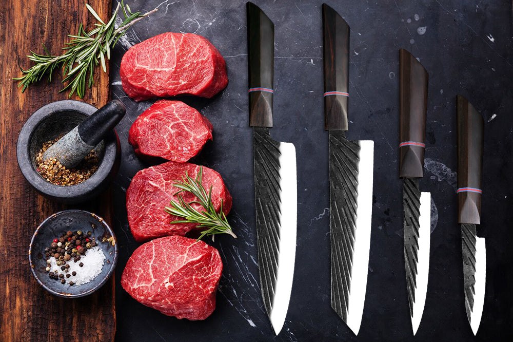 Japanese style cutting knife set