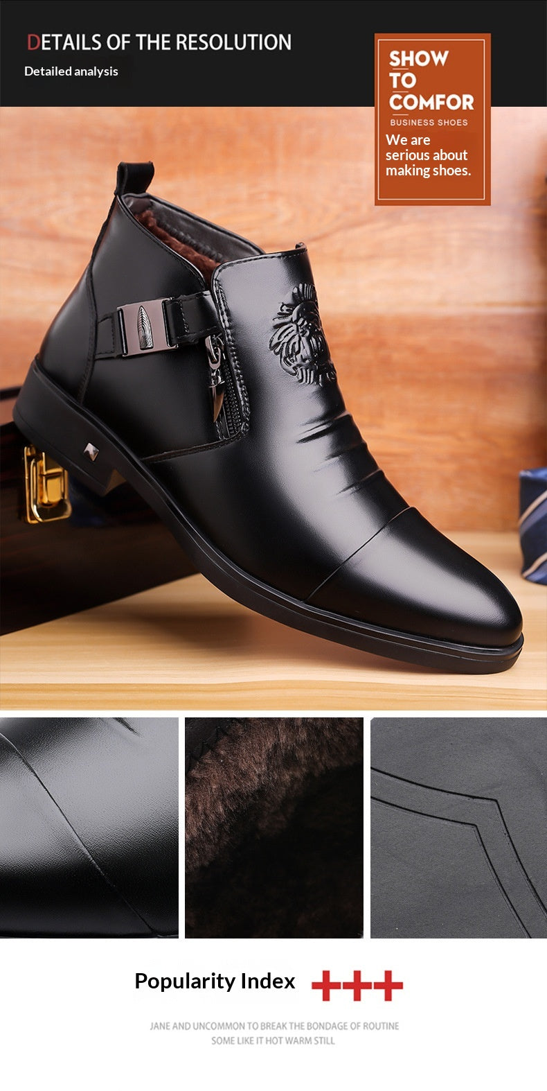 Trendy Retro Wide-fit Ankle Boots With Side Chains
