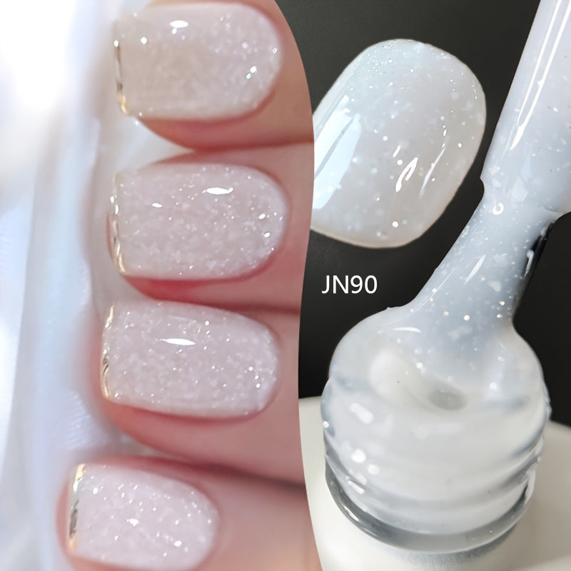 Gel Nail Polish in 10ml Translucent Jelly with 6 Milky, Snow-Glitter and Nude Shade Options — image 1