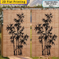 Blackout Curtains Chinese Bamboo Pattern Privacy Panels for Patio Balcony Garden Courtyard Tea Room Outdoor Indoor Minimalist