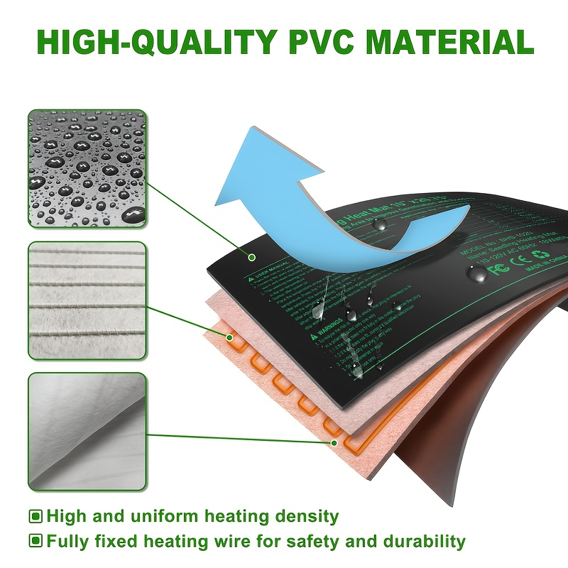 Seedling Heat Mat with Smart Thermostat Control, PVC Germination Heating Pad Accelerate Seed Sprouting Root Zone Warmth — ima
