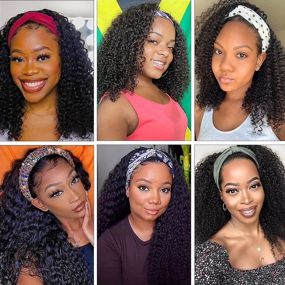 Kinky Curly Headband Human Hair Wig in Natural Color with 14-, 16- or 20-Inch Length Options — image 11
