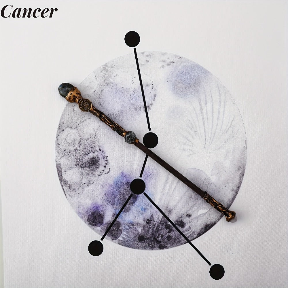 Zodiac Crystal Magic Wand with Gift Box – Handmade Astrology Wand All 12 Signs Aries Taurus Gemini Cancer Leo Virgo Libra Sco