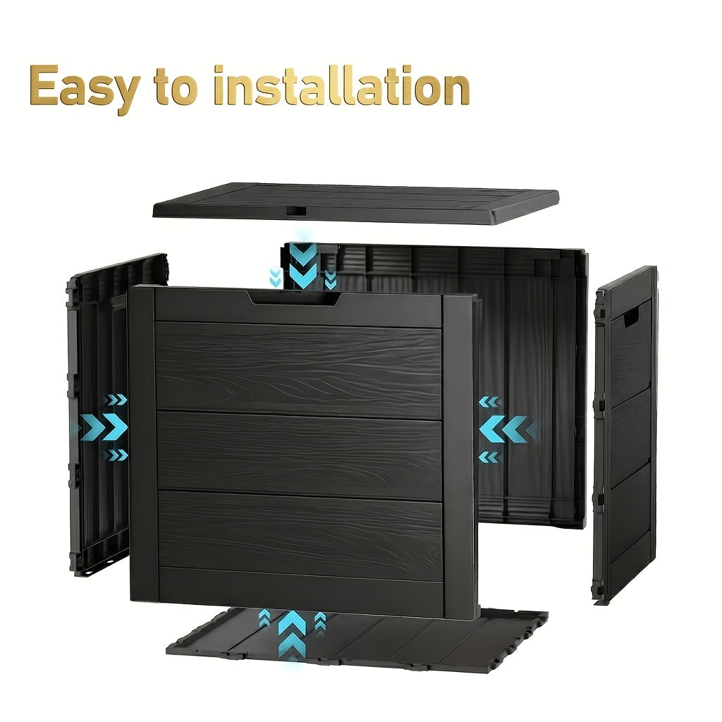 Deck Box Flip Top Resin Secure Lid | Patio Pool Backyard Cushion Garden — image 8