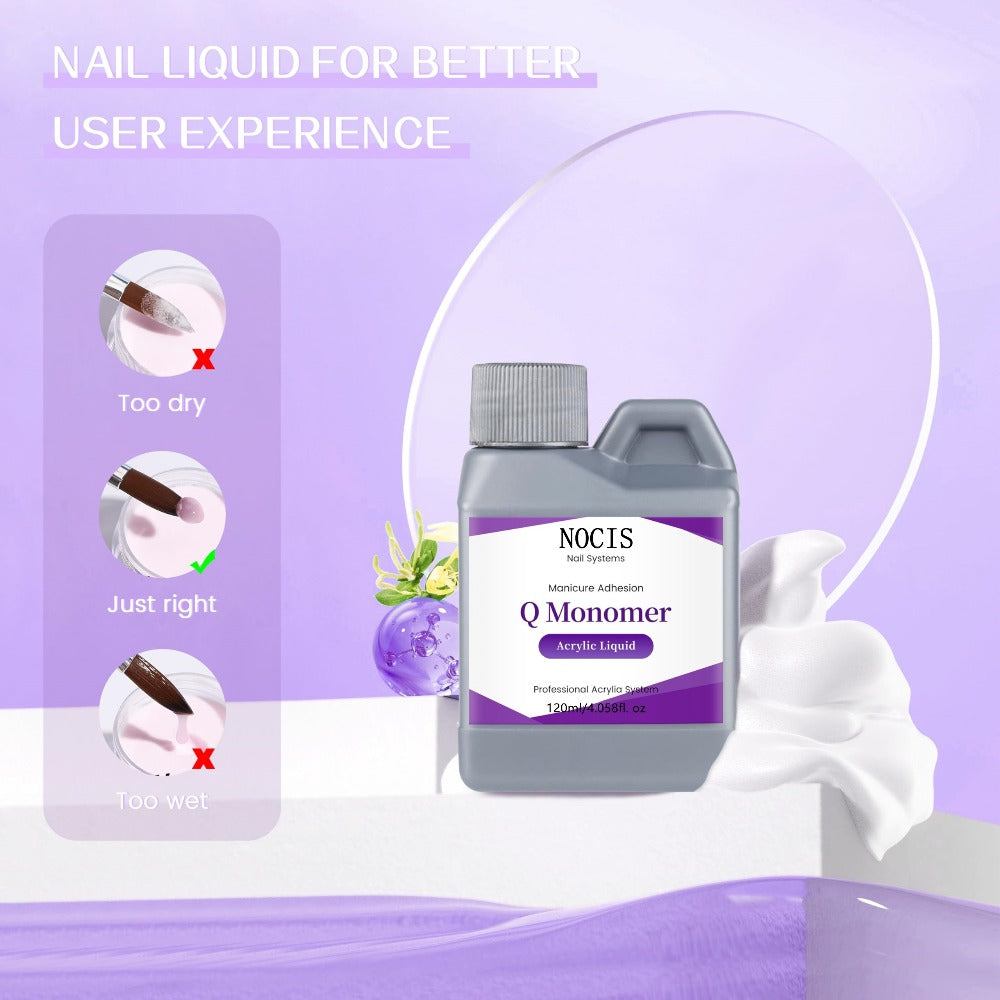 Unscented Acrylic Liquid Monomer 120ml Portable Bottle for Home and Salon Manicures, with the Listed Configuration — image 2