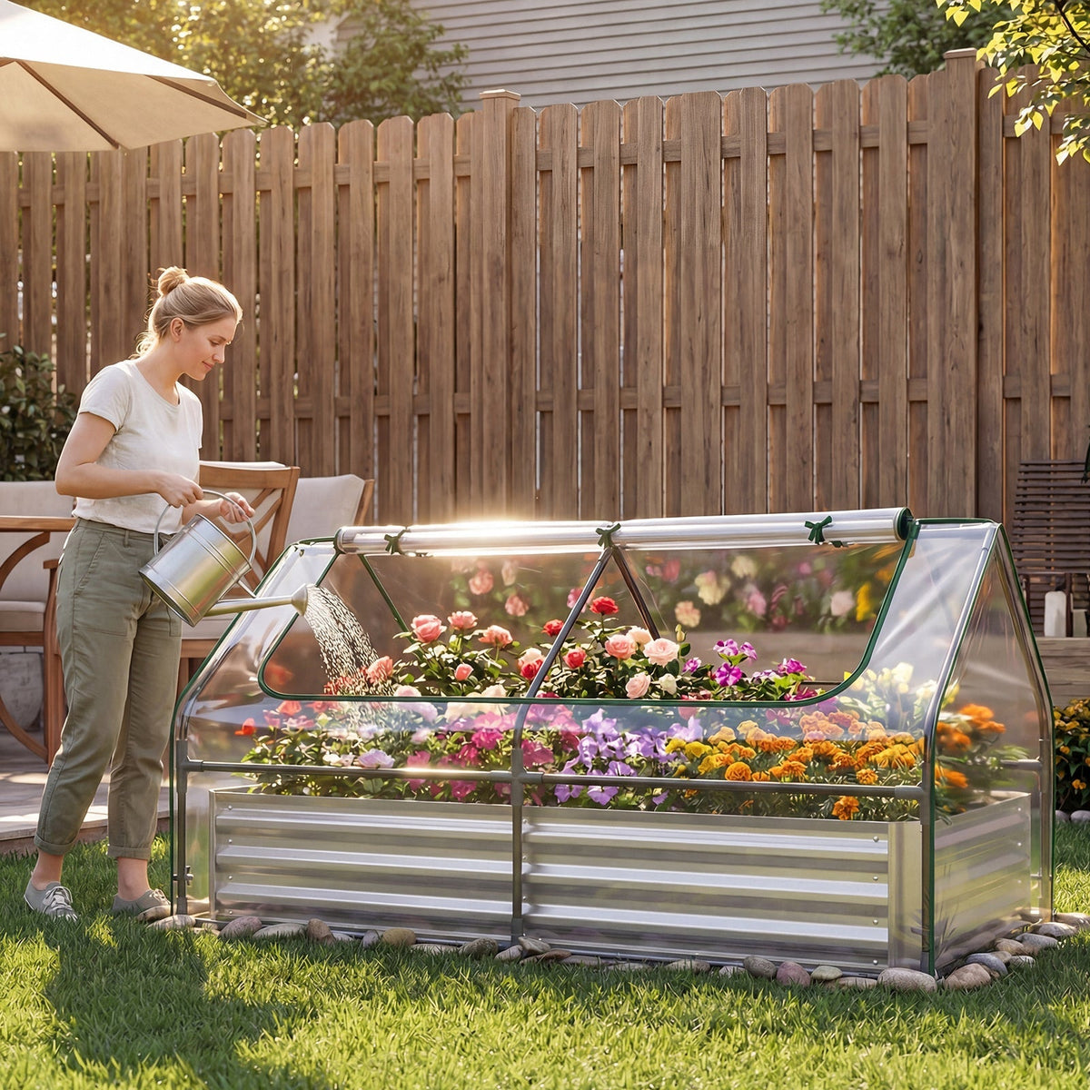 Raised Garden Bed with Greenhouse Cover 3-in-1 for Garden, Patio and Yard Use, with the Listed Configuration — image 2