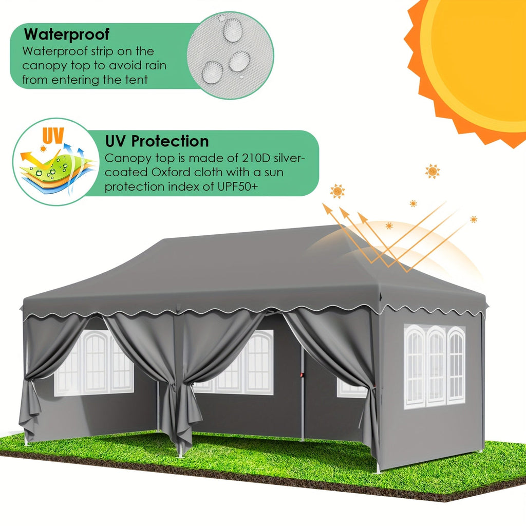 Pop Up Canopy Tent with Sidewalls, Outdoor Party Wedding Backyard for Garden, Patio and Yard Use — image 7