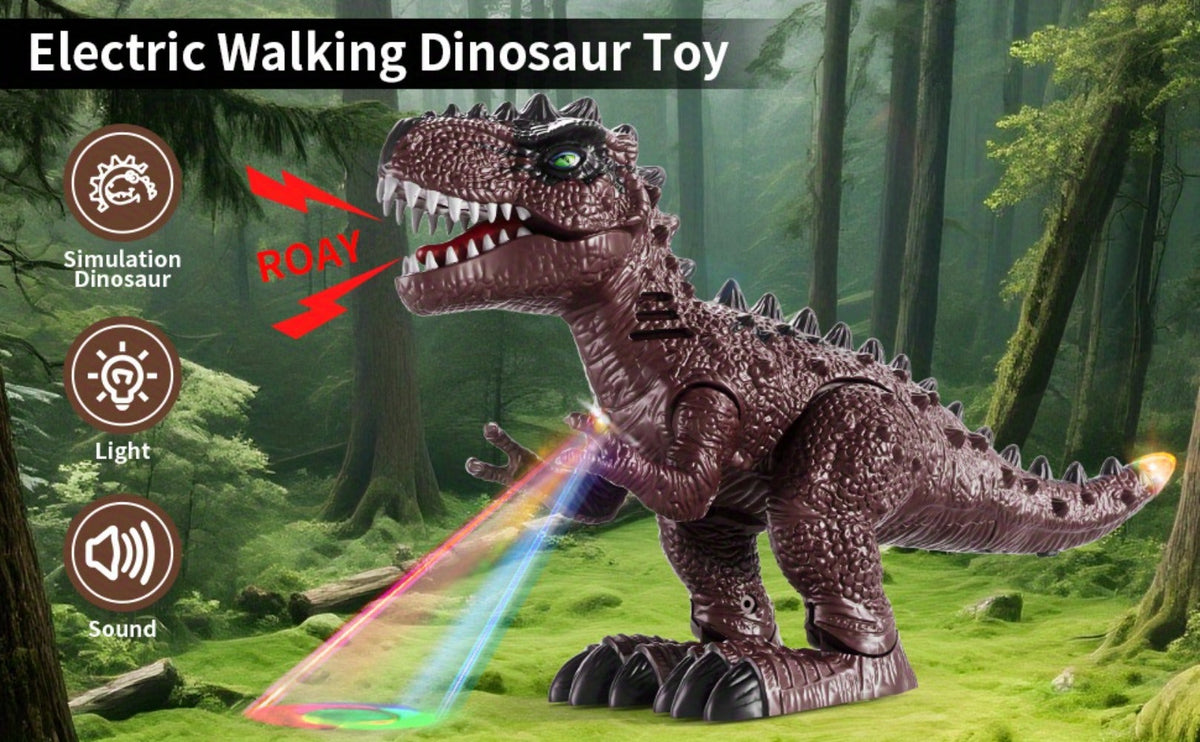 Electric Walking Dinosaur Toys Set of 3 with Sound, Light & Walking Functions, Interactive Moving Dino Toy Collection — image