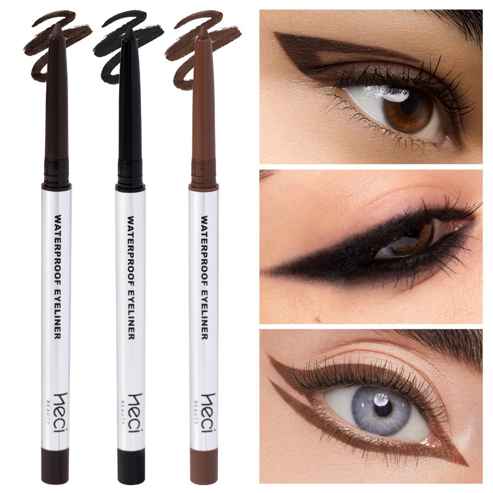 Three-Piece Matte Gel Eyeliner Pencil Set in Deep Brown, Medium Brown and Black for Eye Makeup — image 4