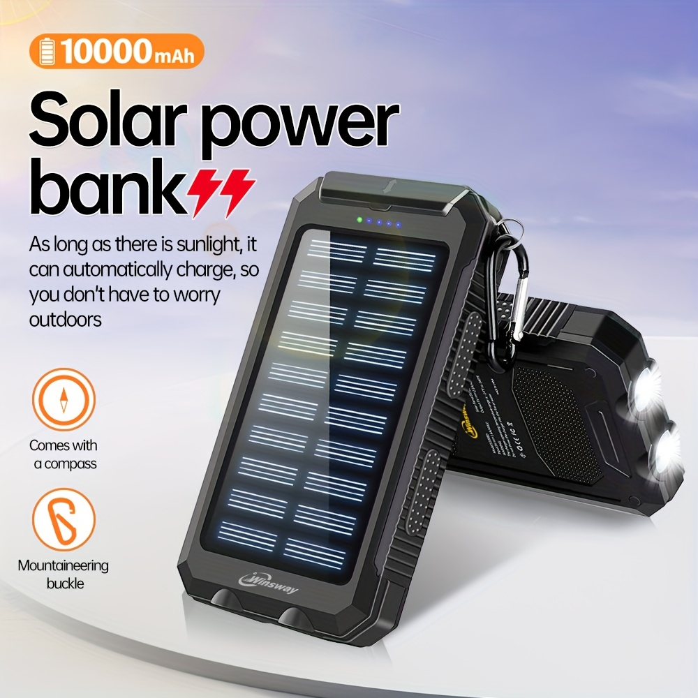 Winsway 10000mAh Portable Solar Panel Charger with 4 Dual USB Ports And Type-C/Micro USB Input Ports — image 6