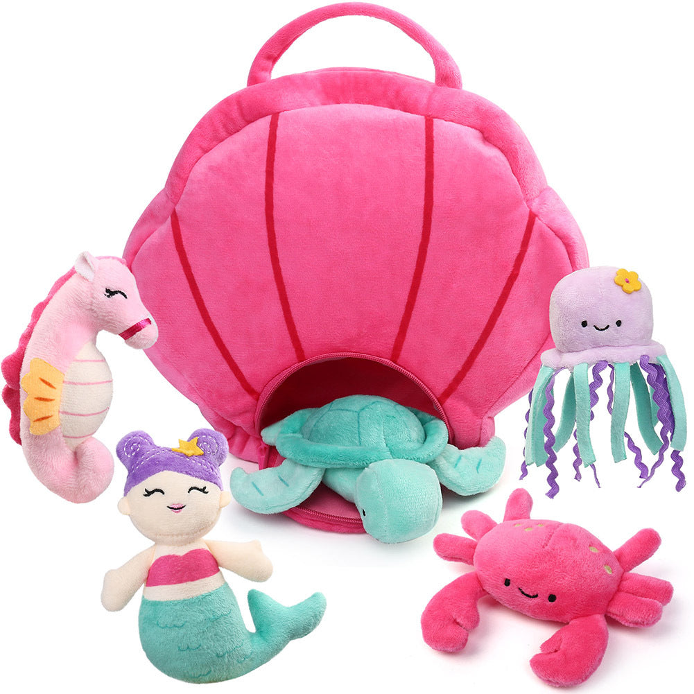 Ocean Stuffed Animals Set 5 Pack Sea Turtle Octopus Mermaid Seahorse Crab with the Listed Color, Size or Set Options for Ever