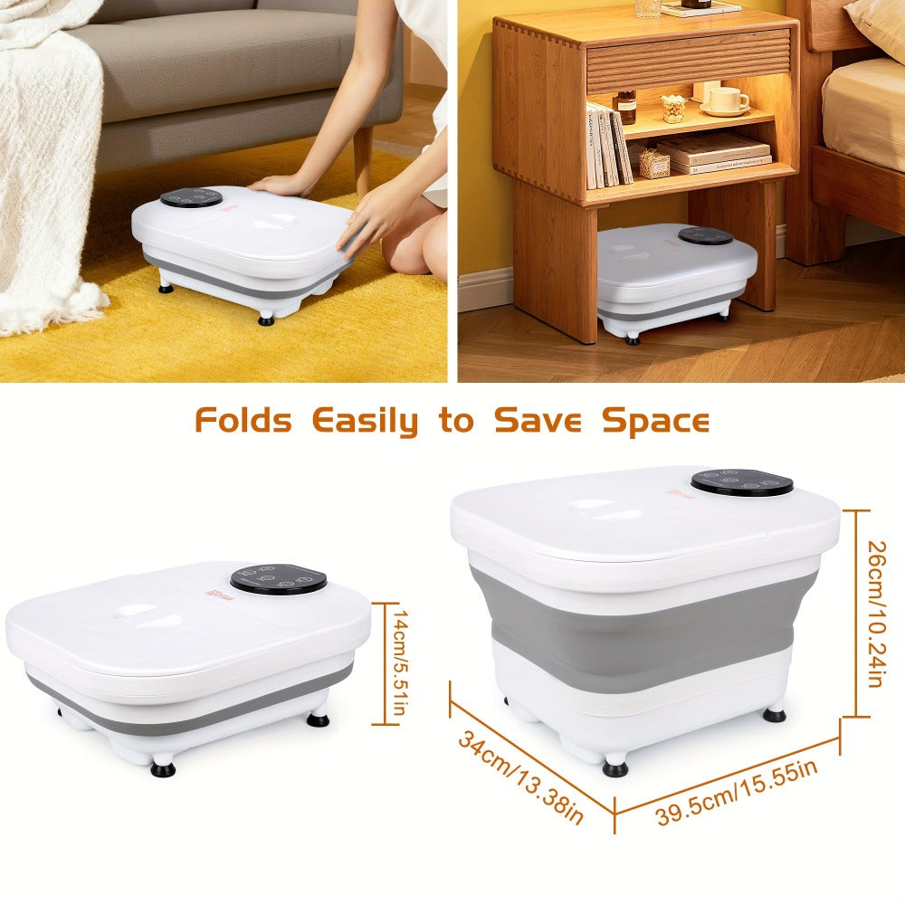 Foldable Foot Spa Bath with 20 Massage Rollers, Touchscreen Temperature Display, Remote Control & Shower — image 16