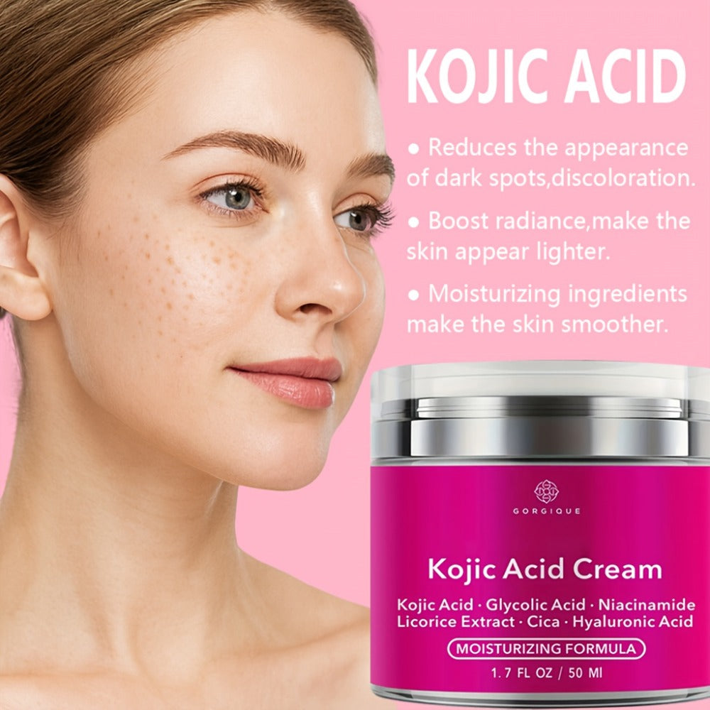 Face Cream Kojic Acid and Hyaluronic Acid 50ml Formula in One-Jar or Two-Jar Pack Options for AM and PM Use — image 4