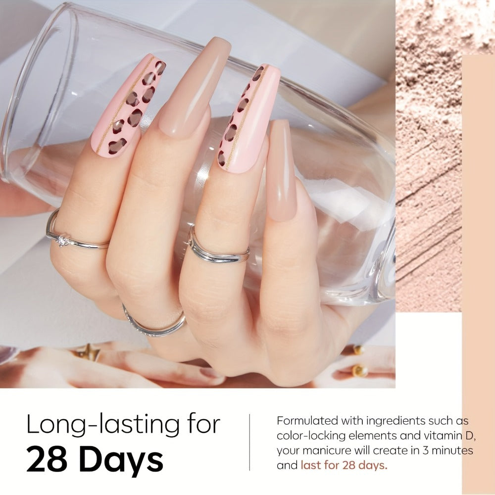 Dip Powder Nail Kit with NOCIS Label, Four Nude and Gold Glitter Powders, Three 10ml Liquids and Four Tools — image 9