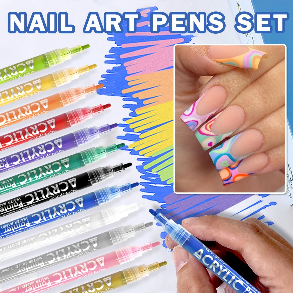 Nail Art Pens 36-Color Acrylic Paint Marker Set with Fine-Liner Tips and Pump-to-Prime Pen Bodies — image 2