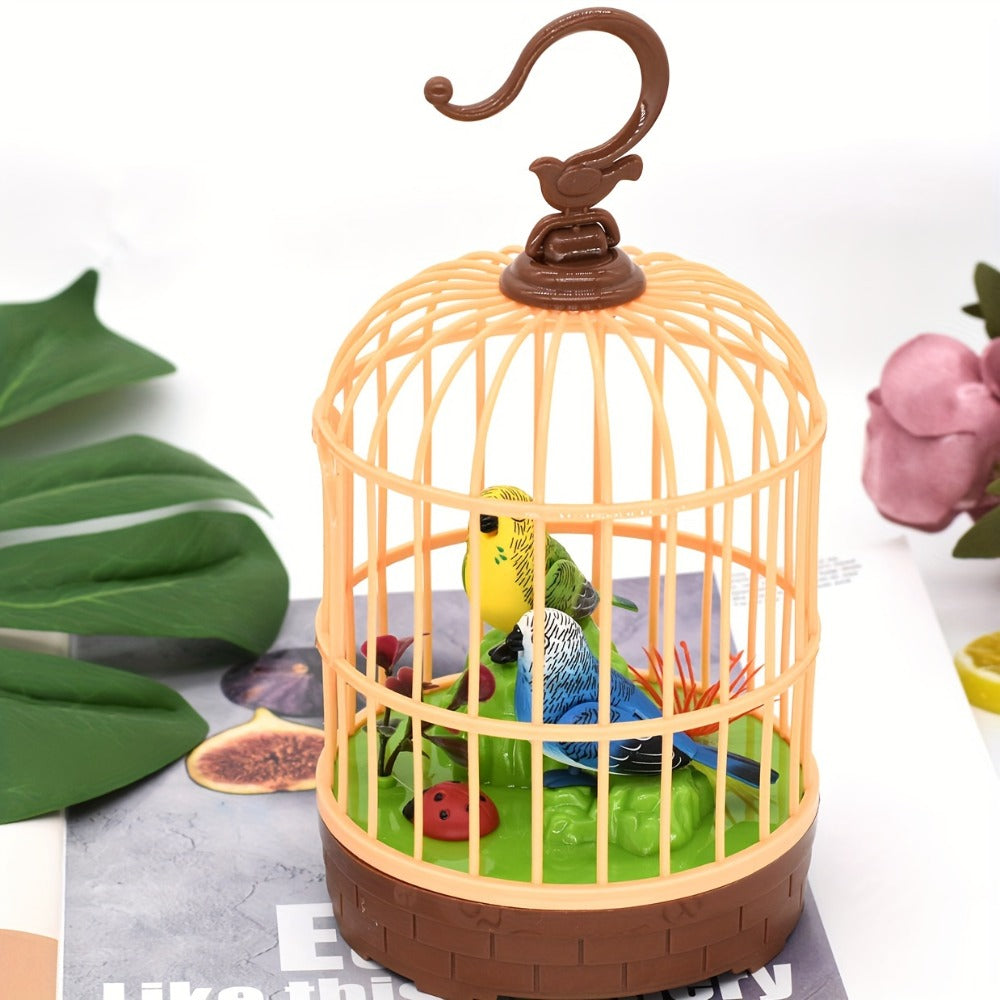 Mini Voice-Activated Birdcage Toy, Chirping & Wing-Fluttering Parrot, Interactive Sound-Responsive Animal Toy — image 9