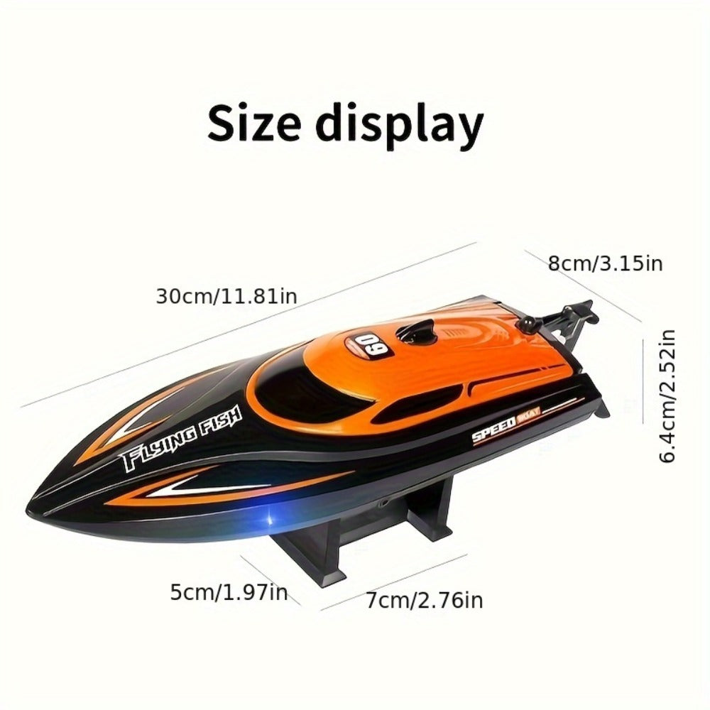 Remote Control Speedboat 25KM/H with Auto Flip Reset Night Light & Low with the Listed Color, Size or Set Options for Everyda