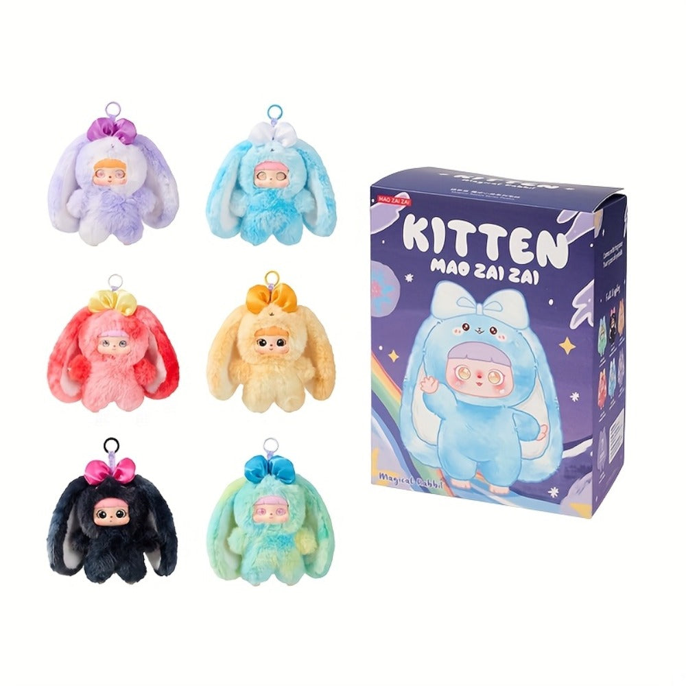 Plush Toy Kawaii Rabbit with Detachable Face Panel and Assorted Character Styling for Display — image 2
