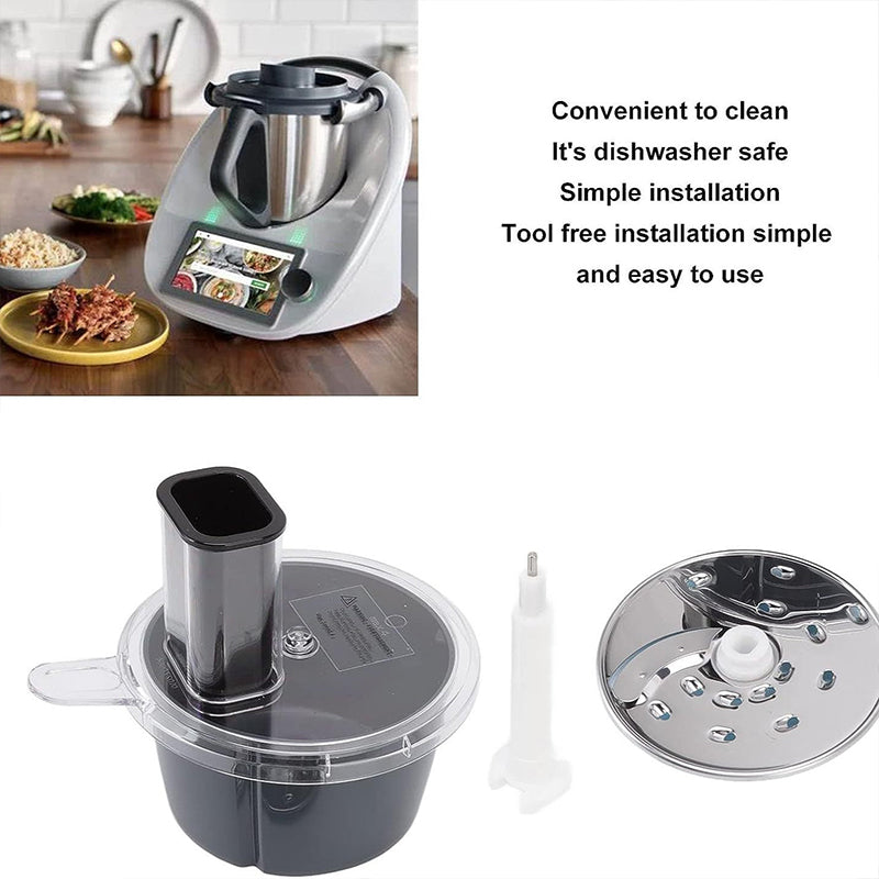 Thermomix TM6 & TM5 Accessory: Vegetable Cheese Cutter for radish, sweet potato slicing, fits food processor container.